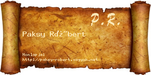 Paksy Róbert névjegykártya
