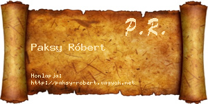 Paksy Róbert névjegykártya